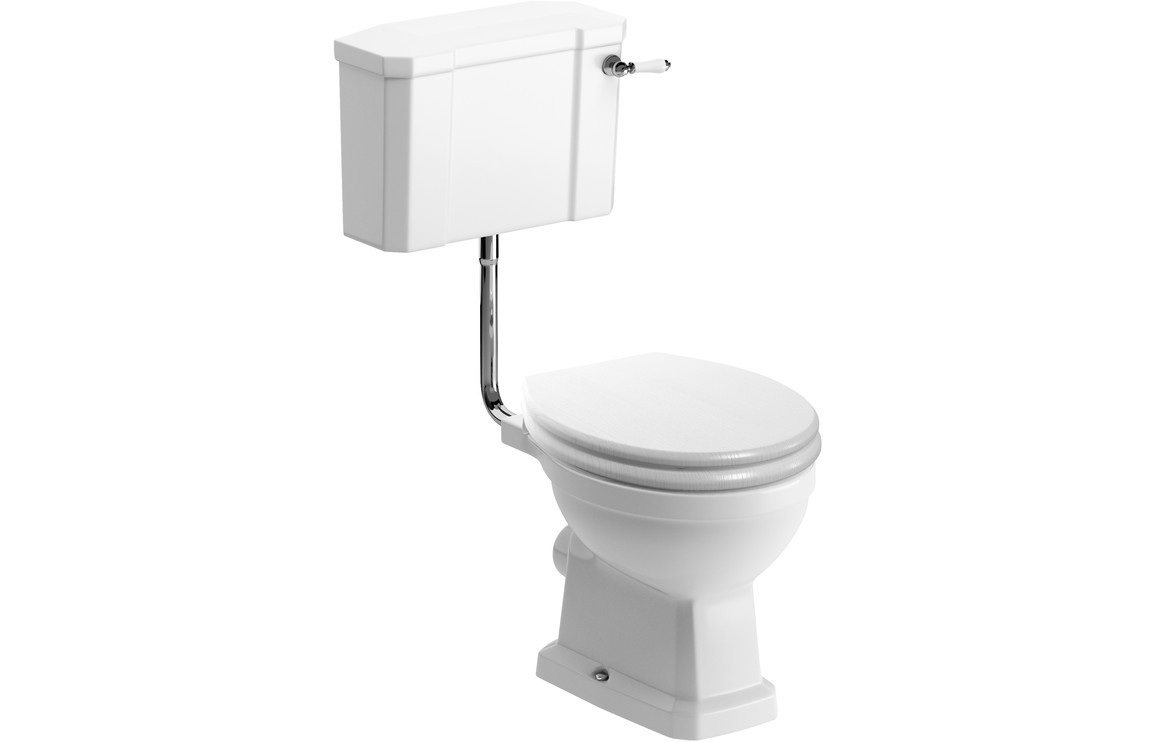 Penge Low Level Wc & Satin White Wood Effect Seat