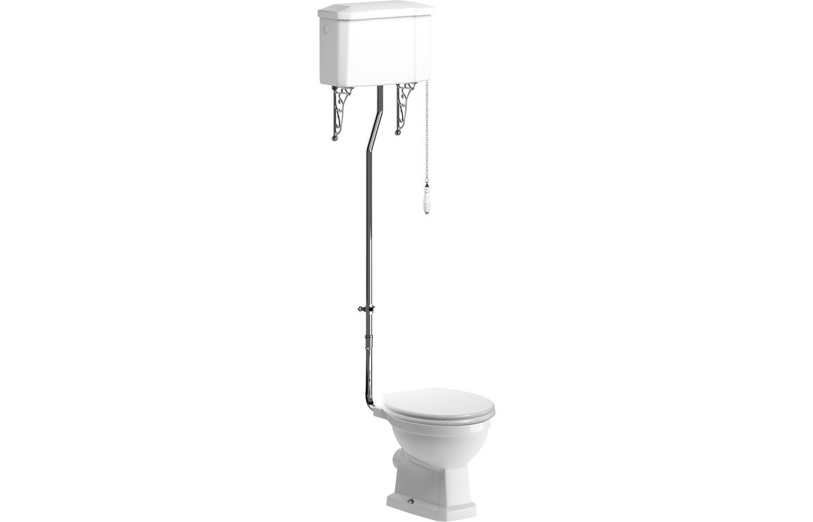Penge High Level Wc & Satin White Wood Effect Seat