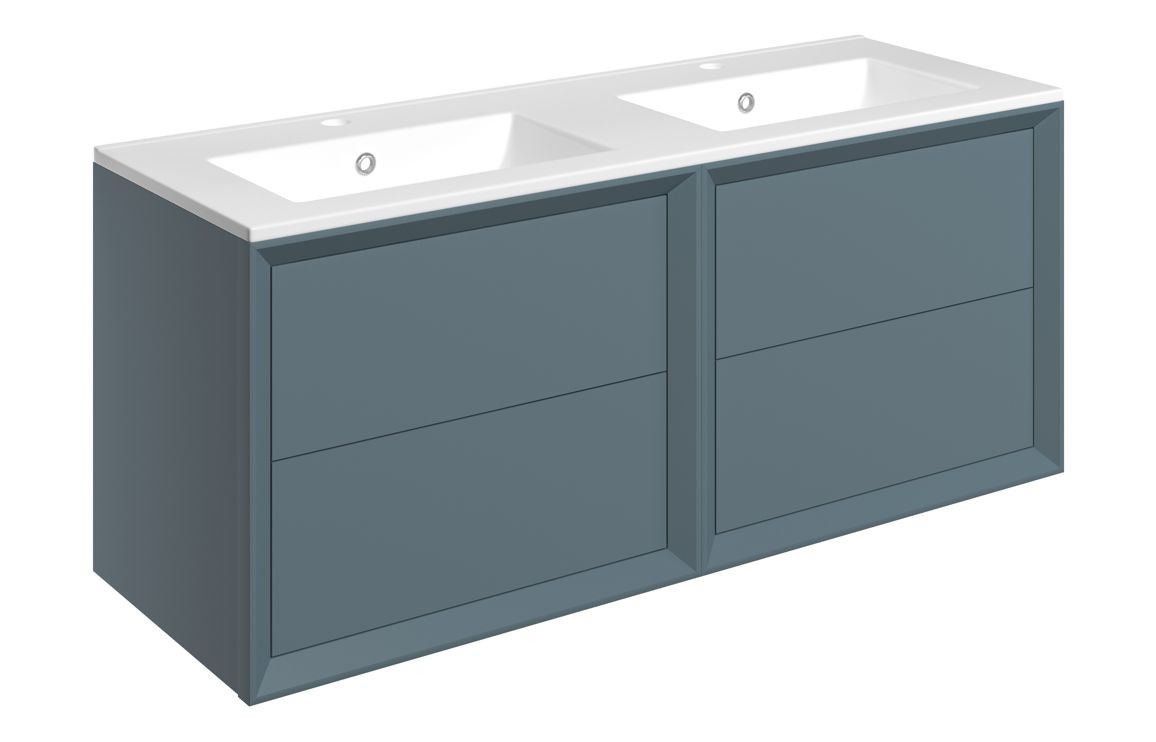 Peach 1210mm Wall Hung 4 Drawer Basin Unit & 0th Thin Edge Basin
